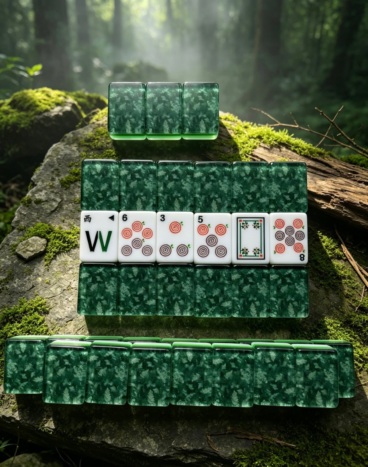 MAHORA Enchanted Forest American Mahjong Set — acrylic Mahjong tile design