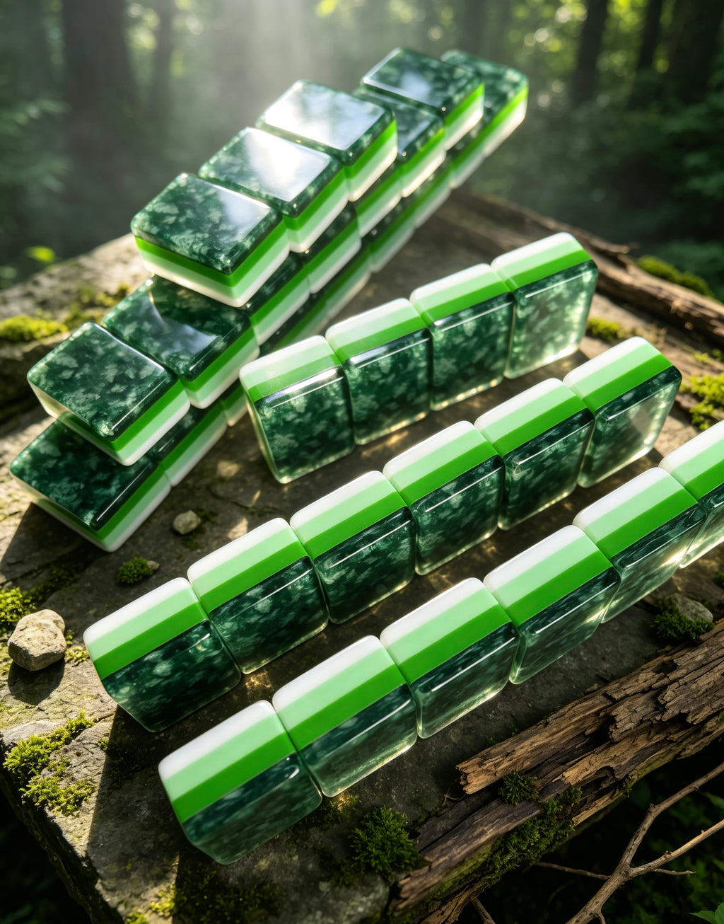 MAHORA Enchanted Forest American Mahjong Set — acrylic Mahjong tile design