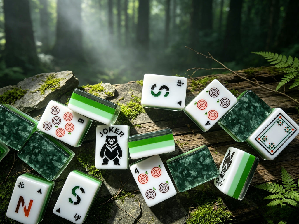 MAHORA Enchanted Forest American Mahjong Set — acrylic Mahjong tile design