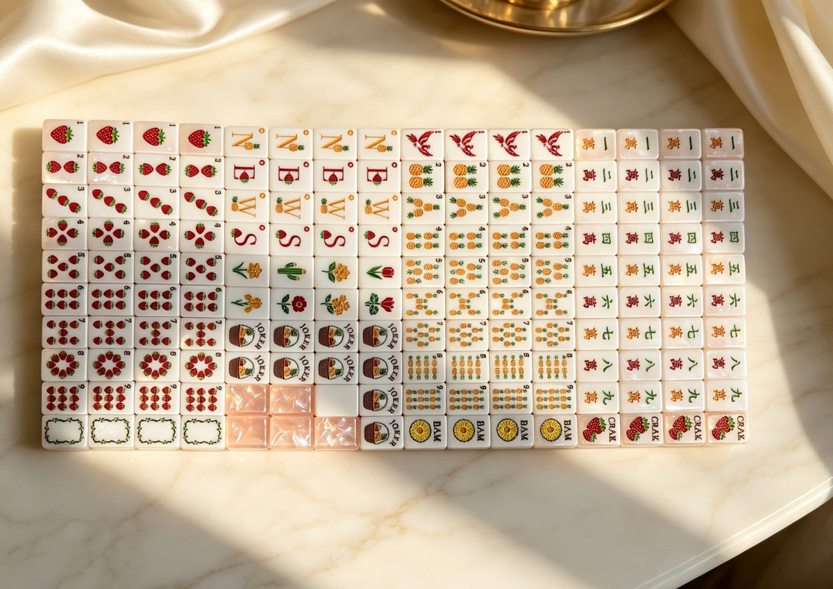 MAHORA Fruity Sparkle: Full tile layout with colorful fruit-inspired suits