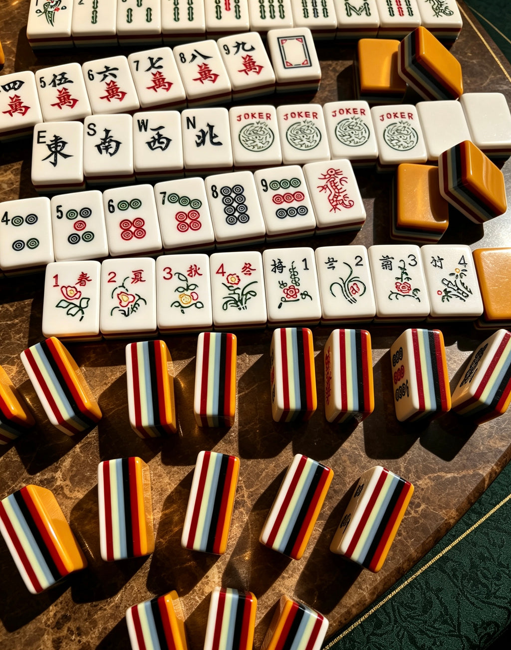 MAHORA 7-Layer: Tile arrangement showing suits, winds and layered edges