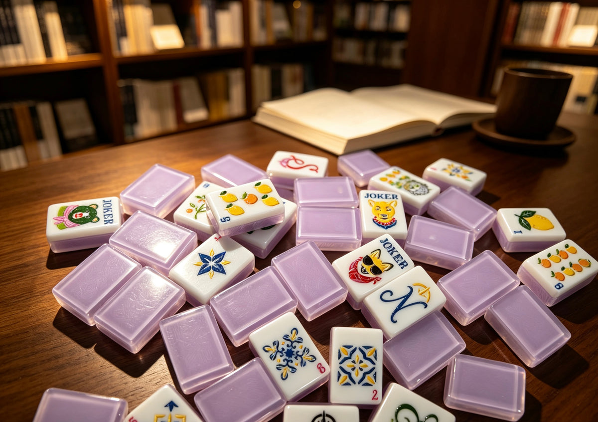 MAHORA Violet Reverie American Mahjong Set — acrylic Mahjong tile design