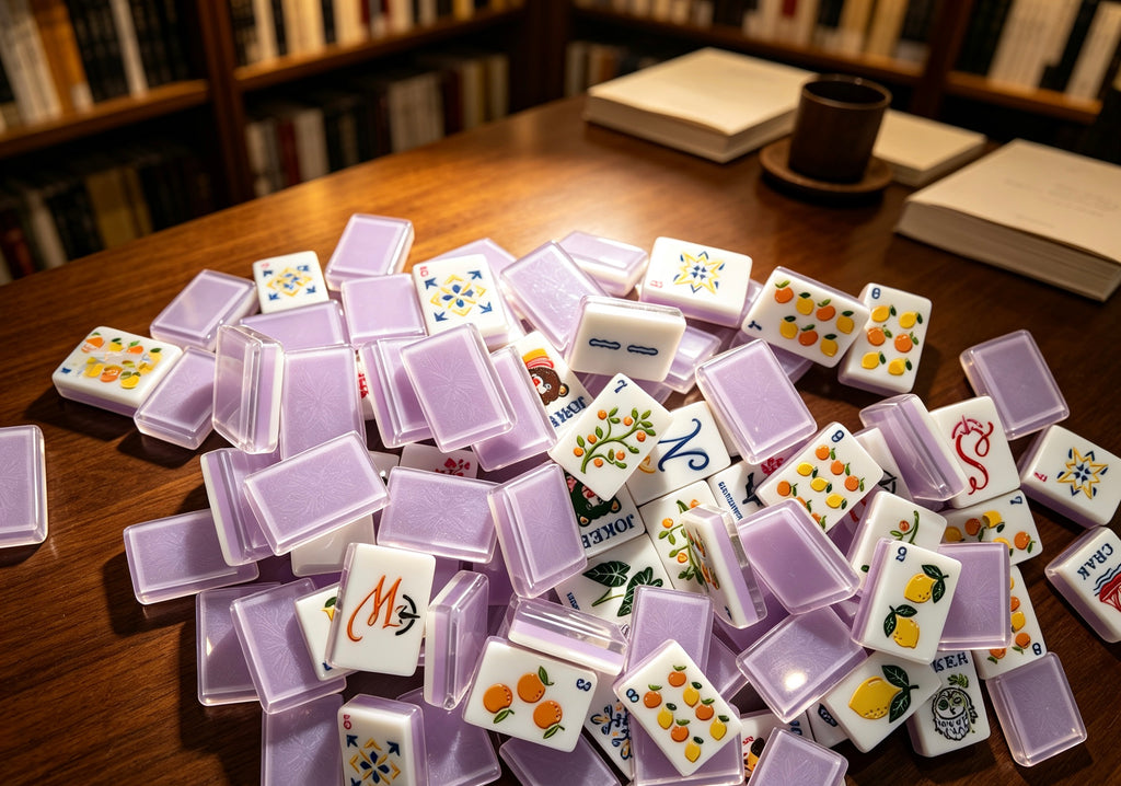 MAHORA Violet Reverie American Mahjong Set — acrylic Mahjong tile design