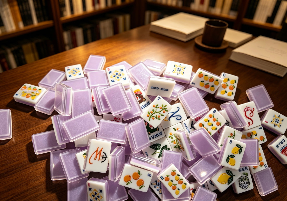 MAHORA Violet Reverie American Mahjong Set — acrylic Mahjong tile design