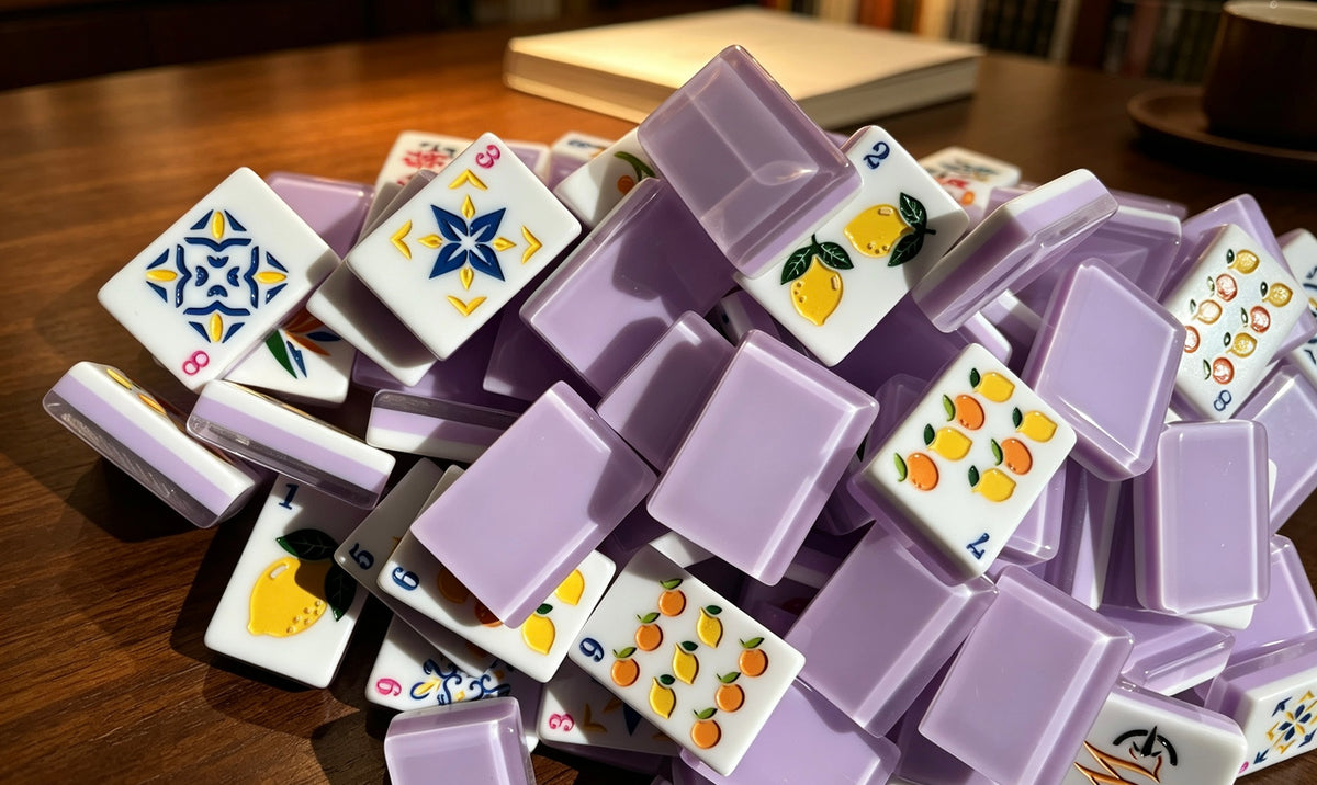 MAHORA Violet Reverie American Mahjong Set — acrylic Mahjong tile design