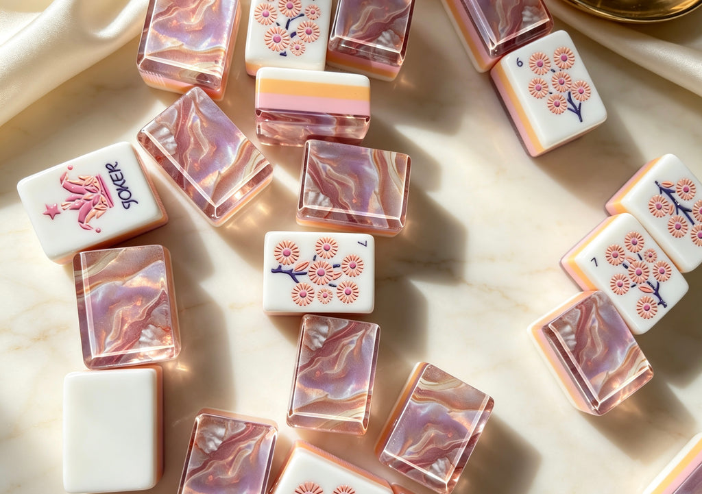 MAHORA Iridescent Pearl American Mahjong Set — acrylic Mahjong tile design