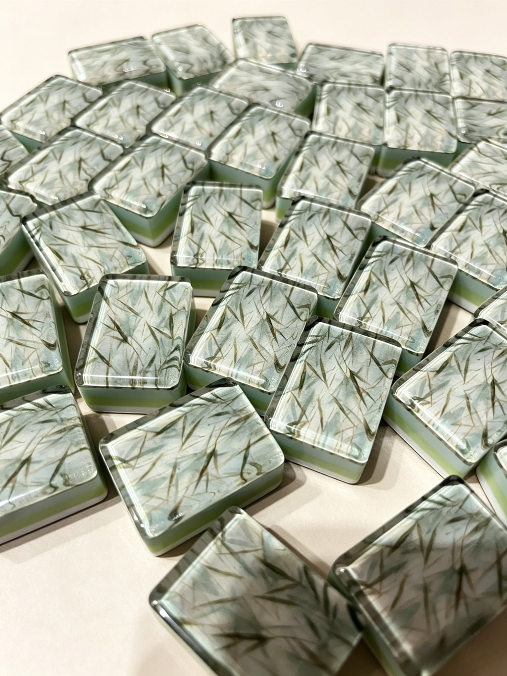 MAHORA Bamboo Grace American Mahjong Set — acrylic Mahjong tile design