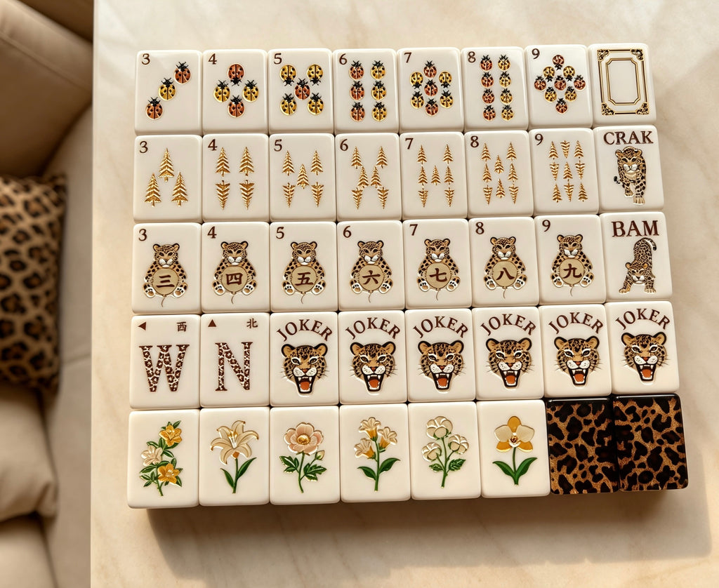 MAHORA Leopard Print: Dot, character, wind and flower designs viewed from above