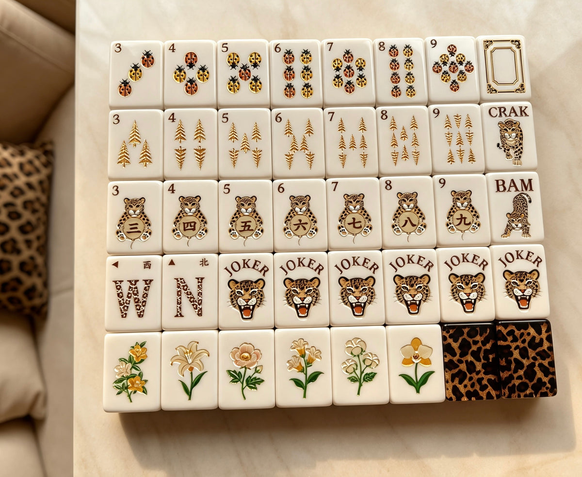 MAHORA Leopard Print: Dot, character, wind and flower designs viewed from above