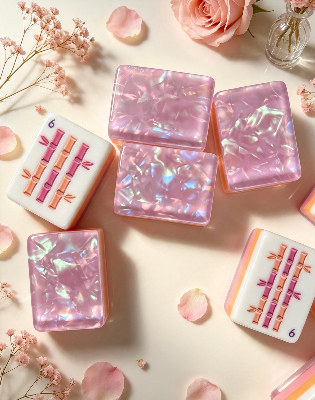 MAHORA Frost Lilac: Close-up of shimmering pink-lilac backs and bamboo faces