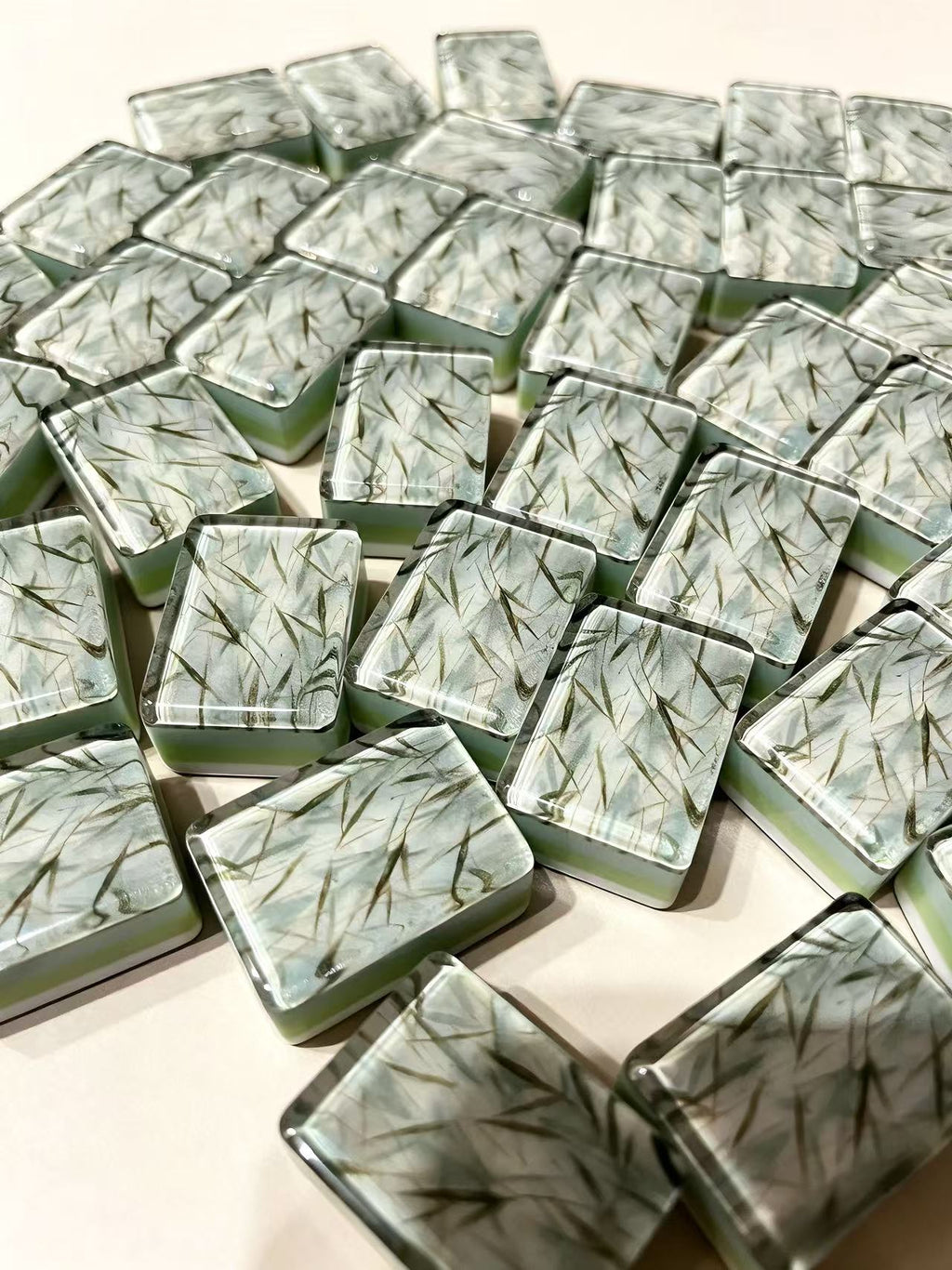 MAHORA Bamboo Grace American Mahjong Set — acrylic Mahjong tile design