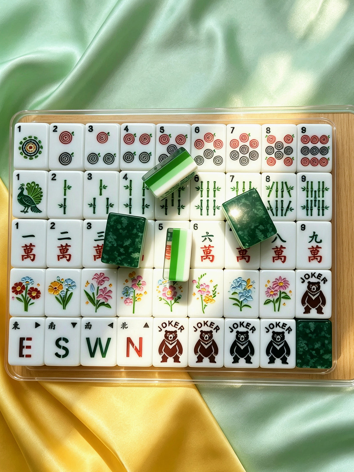 MAHORA Enchanted Forest American Mahjong Set — acrylic Mahjong tile design